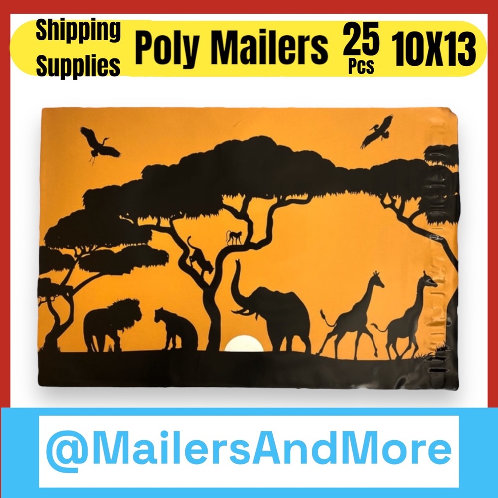 25 10X13 Poly Mailers Safari, Elephant, Giraffe PRICE IS FIRM Fall - Picture 4 of 12